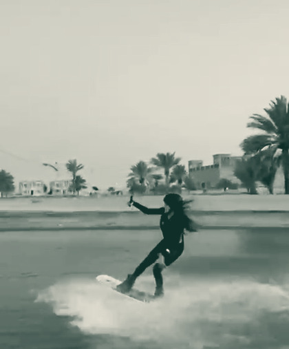 Me riding away after the landing